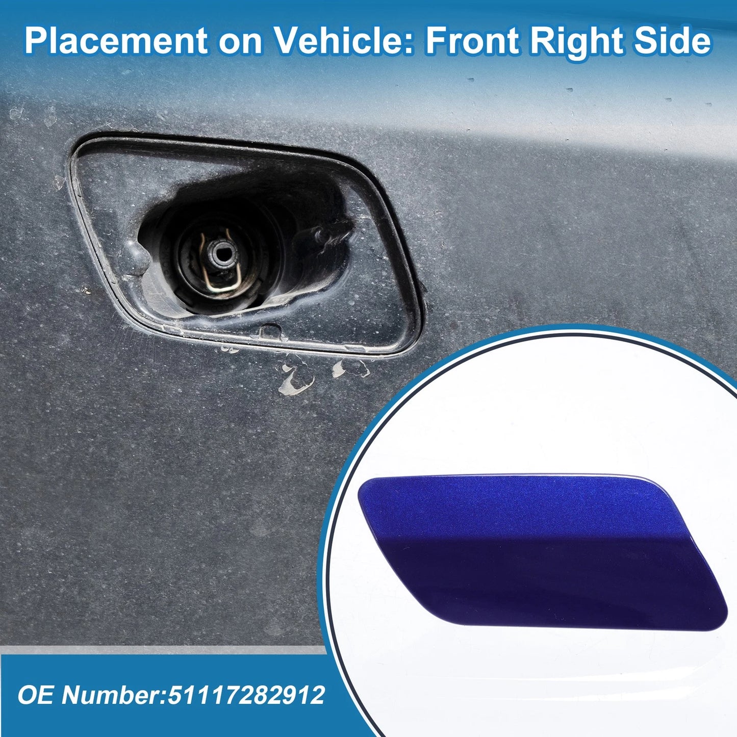 Front Right Washer Nozzle Cover for BMW 640i (2012-2015)