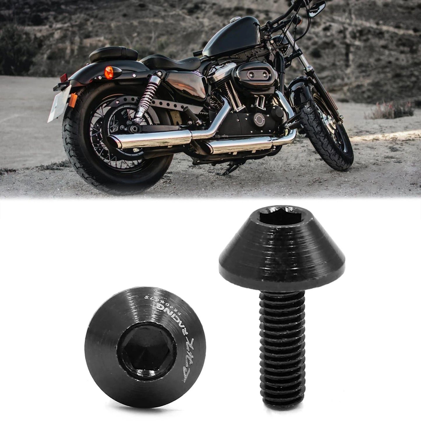 10pcs M6 Black Aluminum Hex Socket Head Screws for Motorcycle Fairing