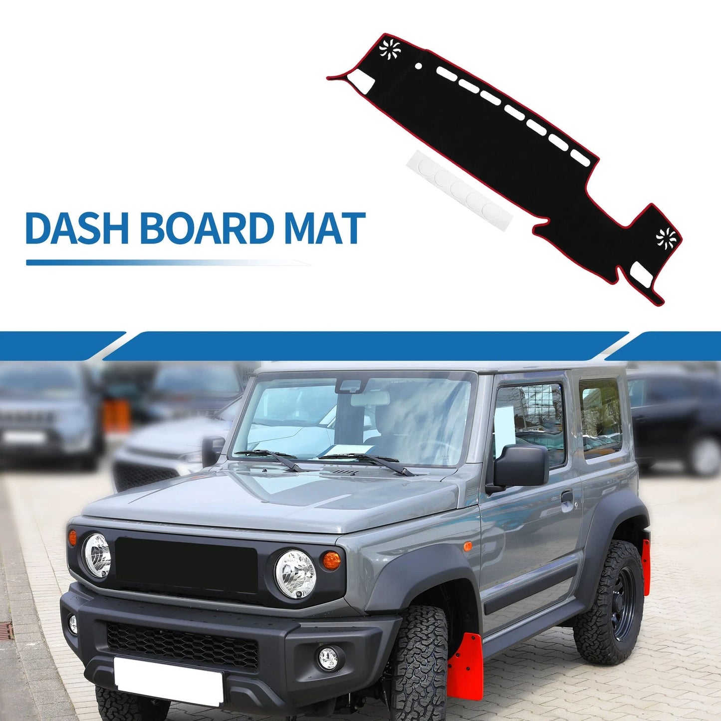 Dash Cover Mat HUD Black Red for Toyota Highlander (2021–2024)