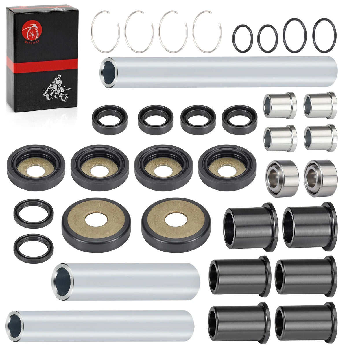 Rear Upper Lower A-Arm Bushing Shaft Kit for Honda TRX650/TRX680 (2004-2014)