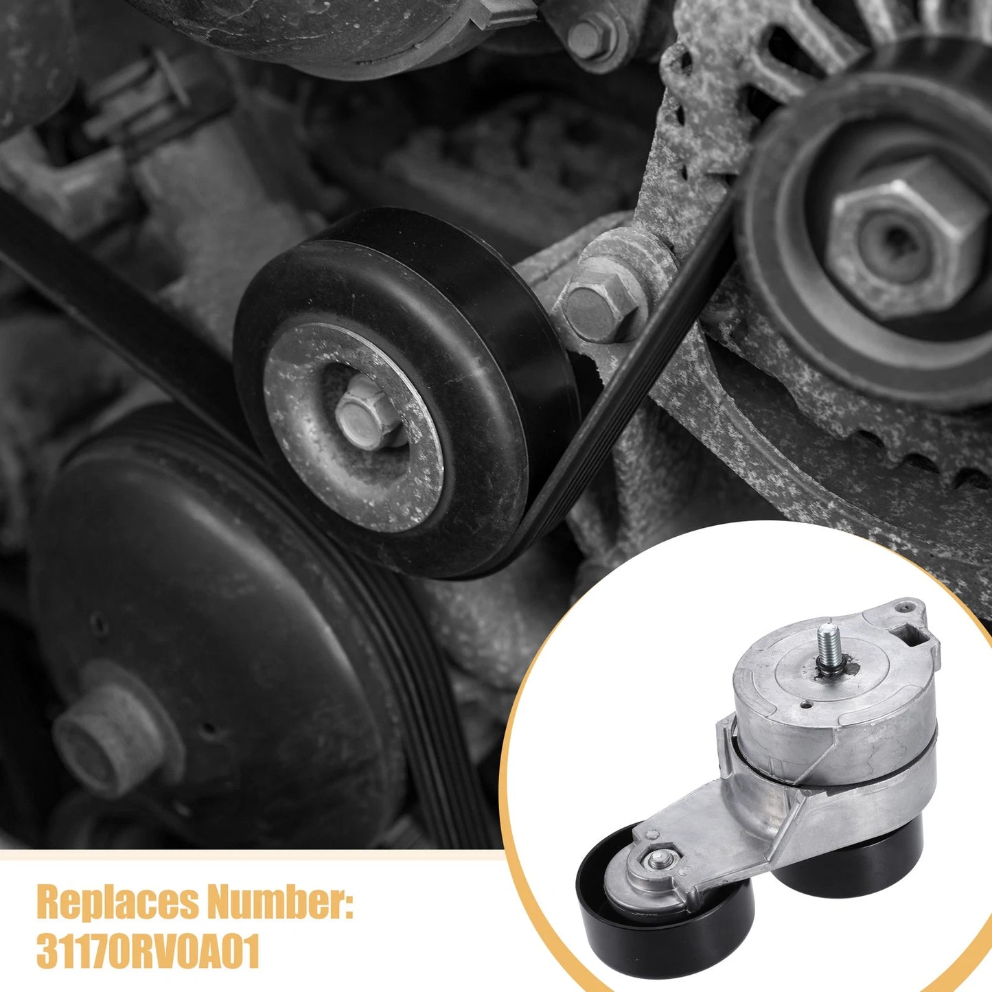 Drive Belt Tensioner Pulley for Acura MDX TL, Honda Accord, Pilot