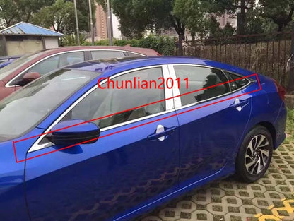 Full Window Center Pillar Trim for Honda Civic 10th Gen 4dr Sedan (2016-2023)