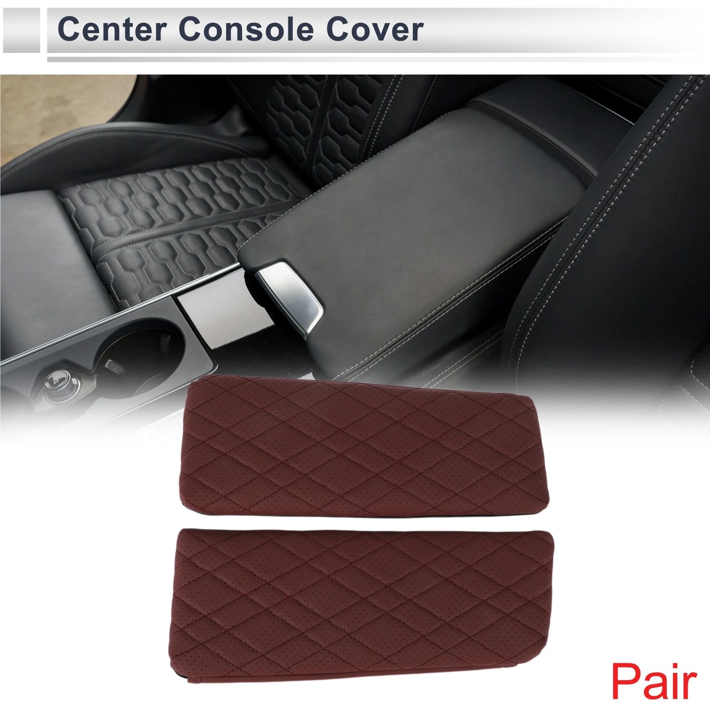 Center Console Cover with Storage Bag for BMW 7 Series (2016-2022) Red 1 Pair