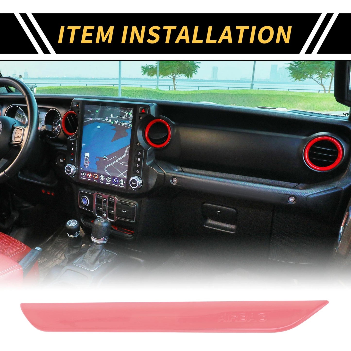 Passenger Side Seat Handle Trim for Jeep Wrangler JL JLU (2018-2024) Pink