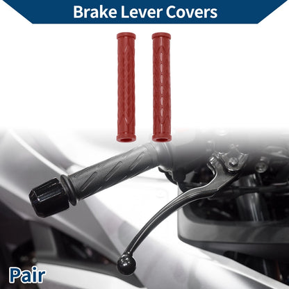 3/8" 10mm Brake Lever Cover Sleeve for Motorcycle Wine Red 1 Pair