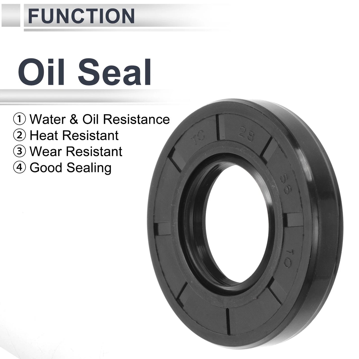 Oil Seal 28x56x10mm Rotary Shaft Seal TC Seal Ring Nitrile Rubber 5 Pcs