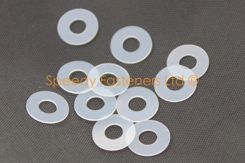Washers m5 5.3mm ID 12mm OD 0.5mm Thick Thin Clear Nylon Plastic