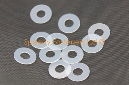 Washers m5 5.3mm ID 12mm OD 0.5mm Thick Thin Clear Nylon Plastic