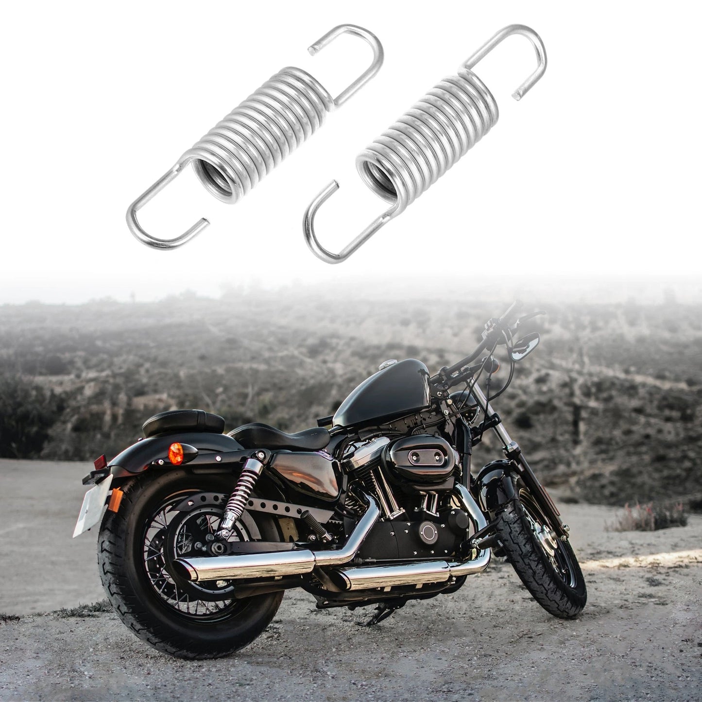 4 Pcs 6cm Silver Tone Motorcycle Brake Pedal Return Spring for Suzuki