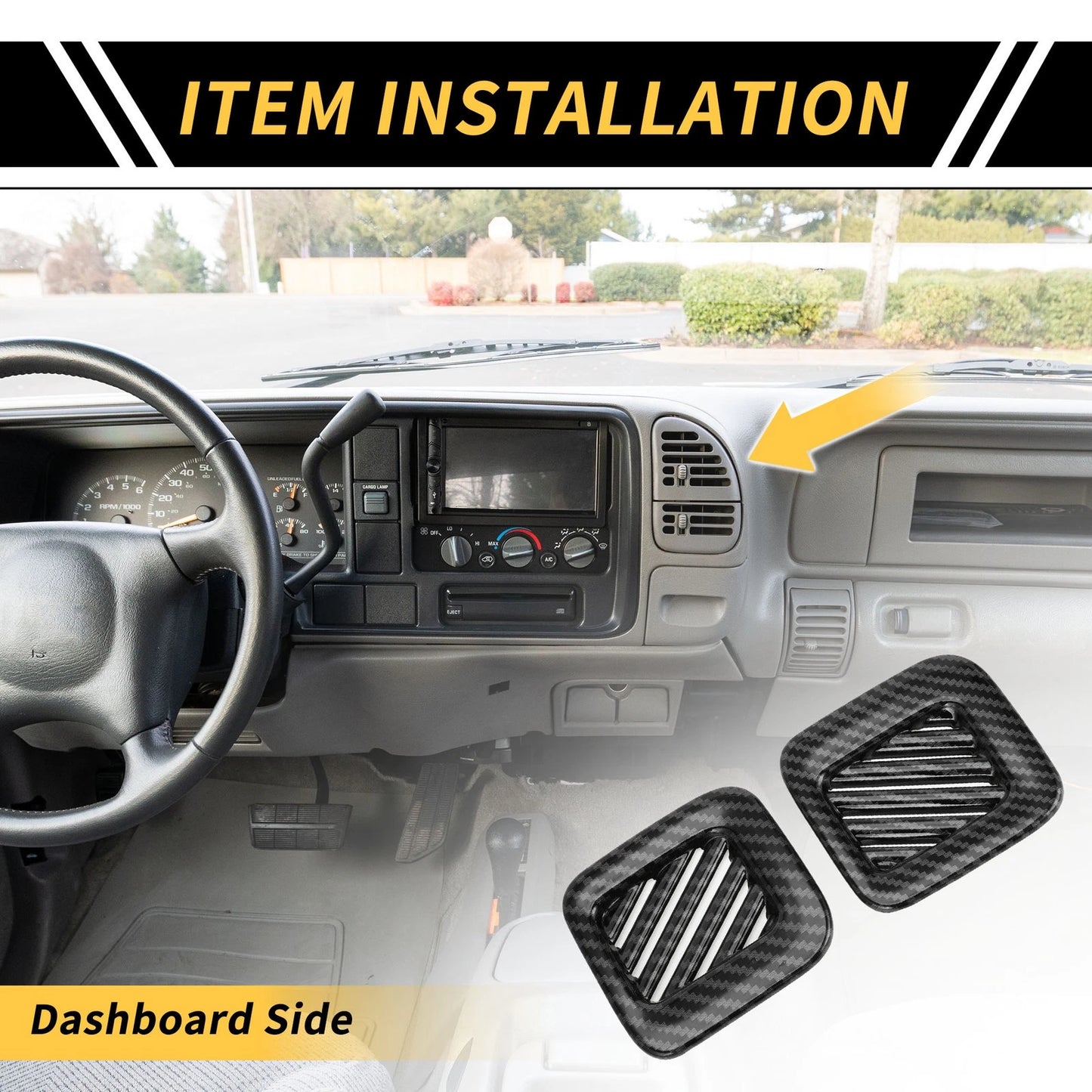 Carbon Fiber Dashboard Air Vent AC Outlet Cover for Ford Maverick (2022-2024)