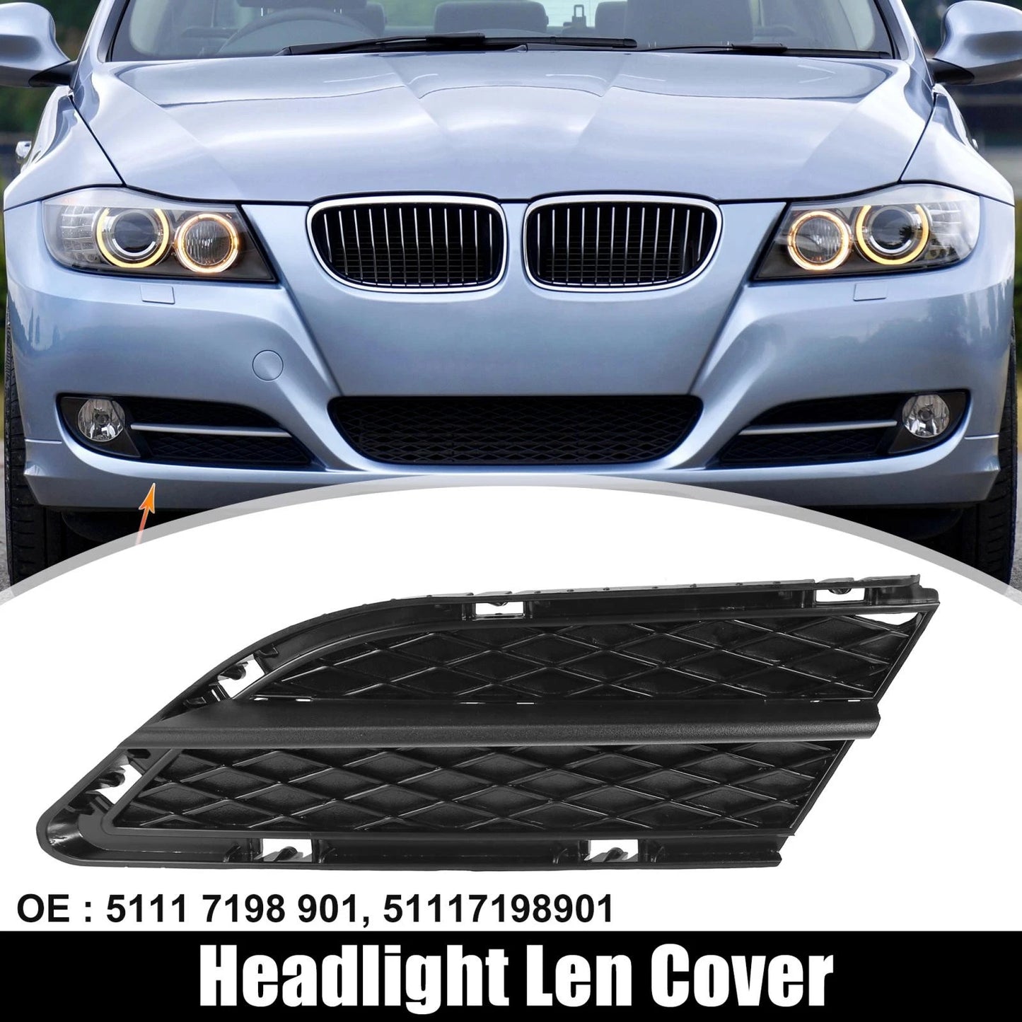 Left Fog Light Grille Trim for BMW 3 Series E90 (2009-2012)