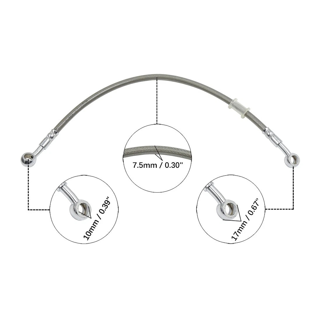 Universal 35cm Stainless Steel Clutch Hydraulic Oil Hose Line for Motorcycle