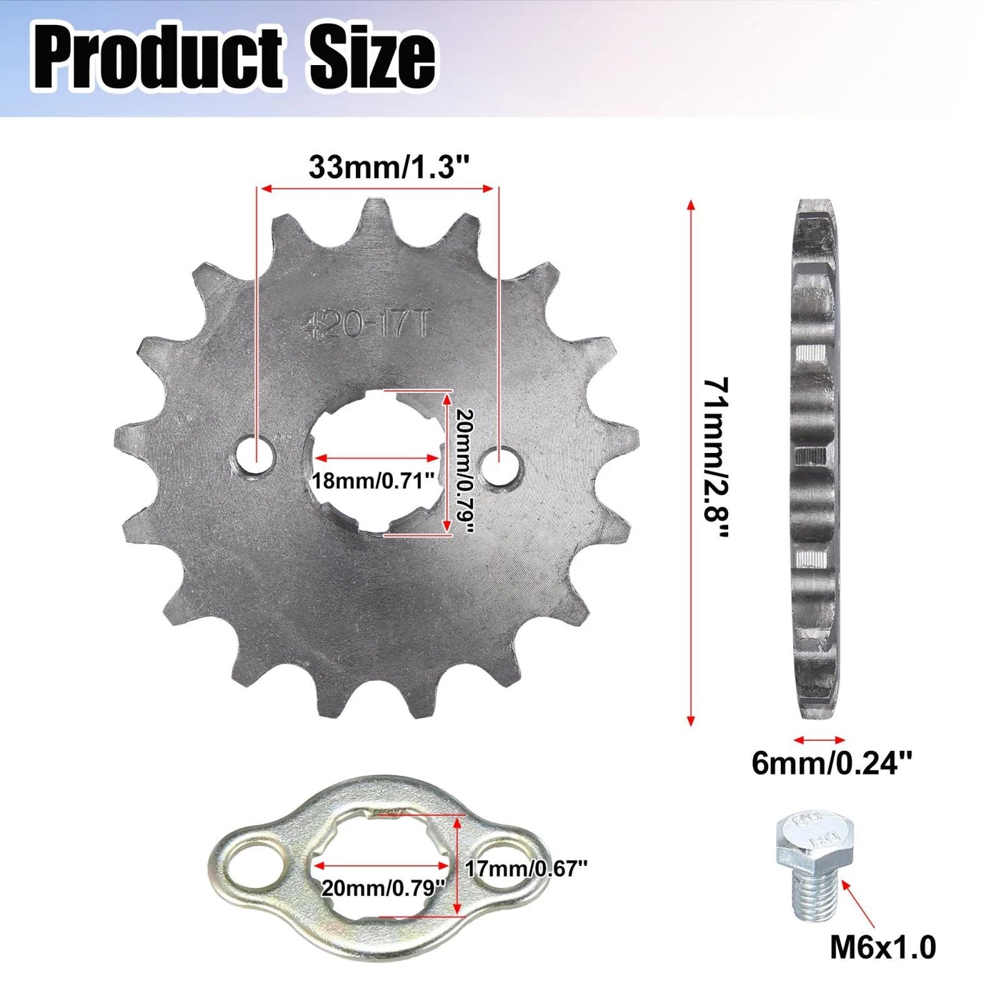 420 17T 20mm Front Sprocket for Honda