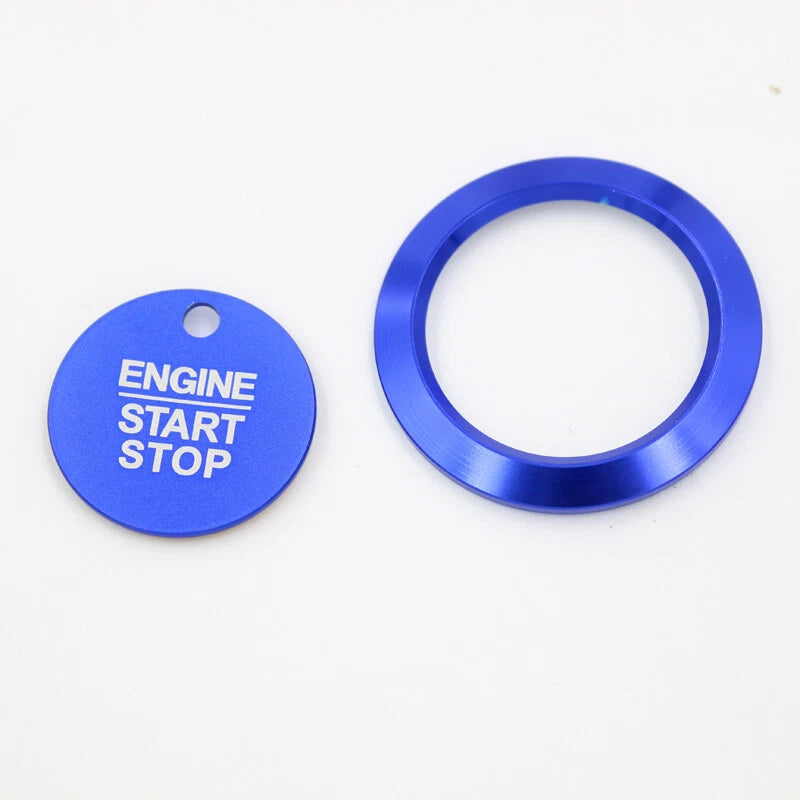 Blue Push Engine Start Buttons Cover Sticker Trim Fit For Ford F-150 2016-2018