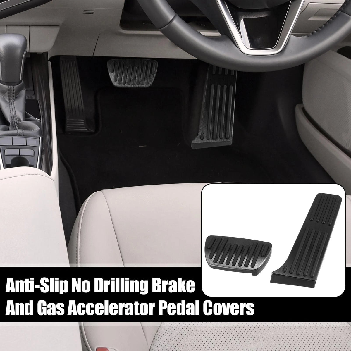 Anti-Slip Brake & Gas Pedal Covers Kit for Toyota (Fits Various Models)