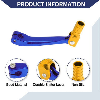 Folding Shifter Lever for Honda CRF150F (2003-2017) Blue Gold Tone