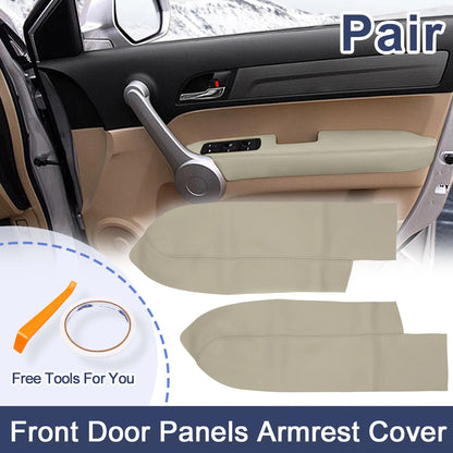 Beige Front Door Armrest Covers for Honda CR-V (2007-2012)