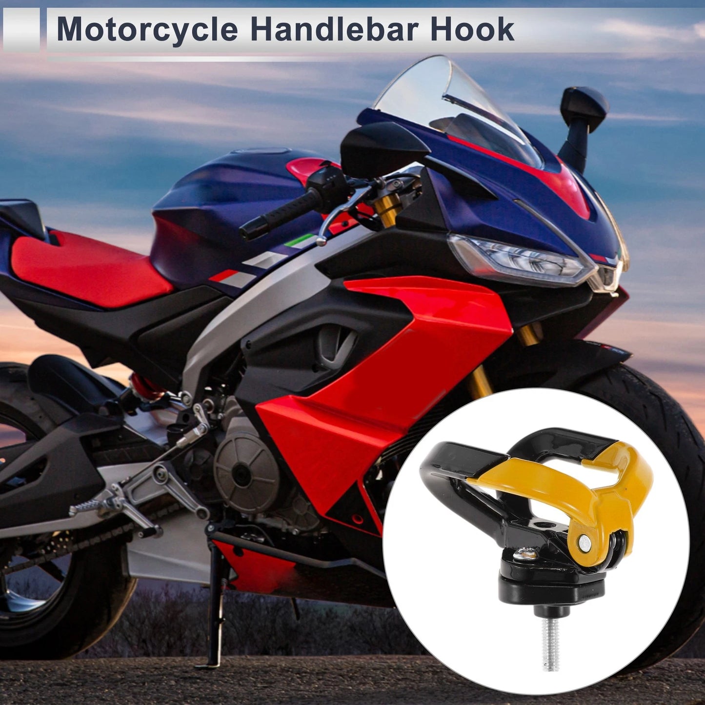 Butterfly-type Open-closed Double Hook Motorcycle Hanging Hook 1 Pc Black Yellow