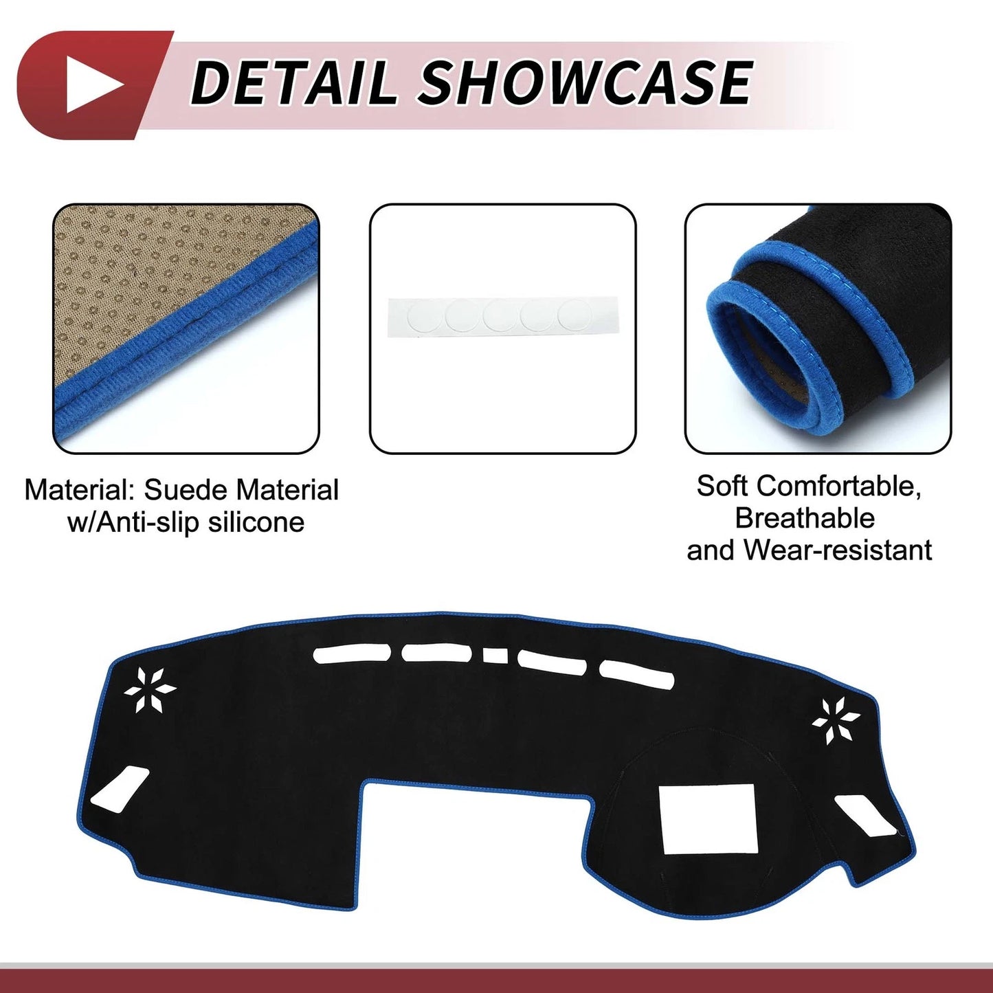 Dashboard Cover Mat for Mitsubishi Eclipse Cross 2018-2024 Black Blue