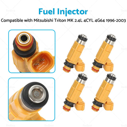 4 x Fuel Injectors for Mitsubishi Triton MK 2.4L 4CYL (1996-2003)