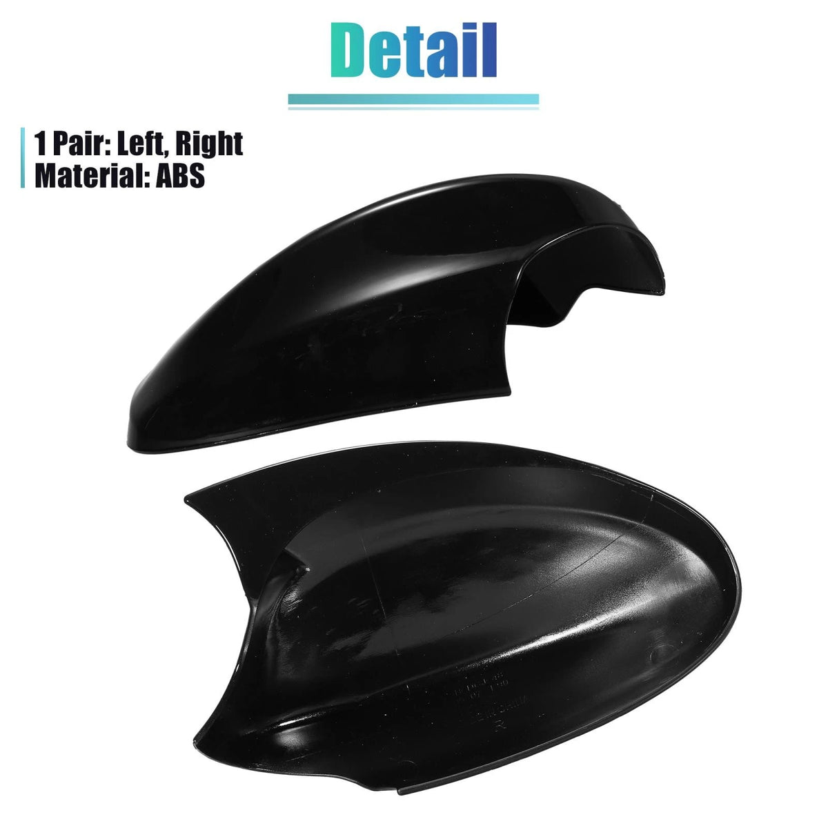 Black Rearview Side Mirror Cover Caps for BMW 330xi (2005-2006)