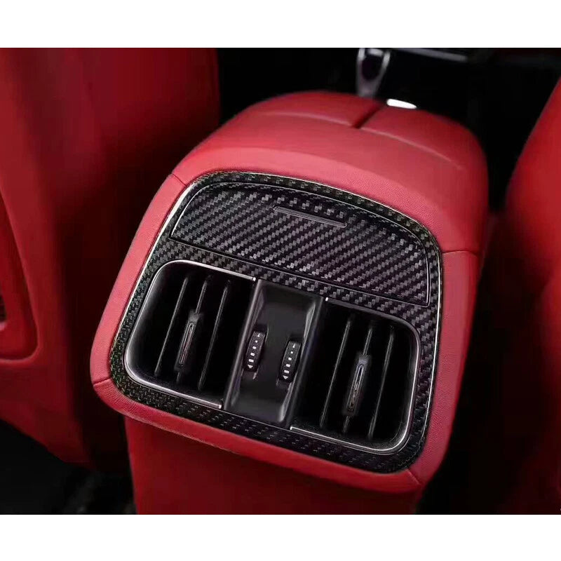 Carbon Fiber Interior Rear Air Outlet Vent Cover Trim for Maserati Levante 2016+