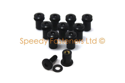 Fairing Bolt Set Black Anodized Corrugated Groove for Ducati 1098 1198 848