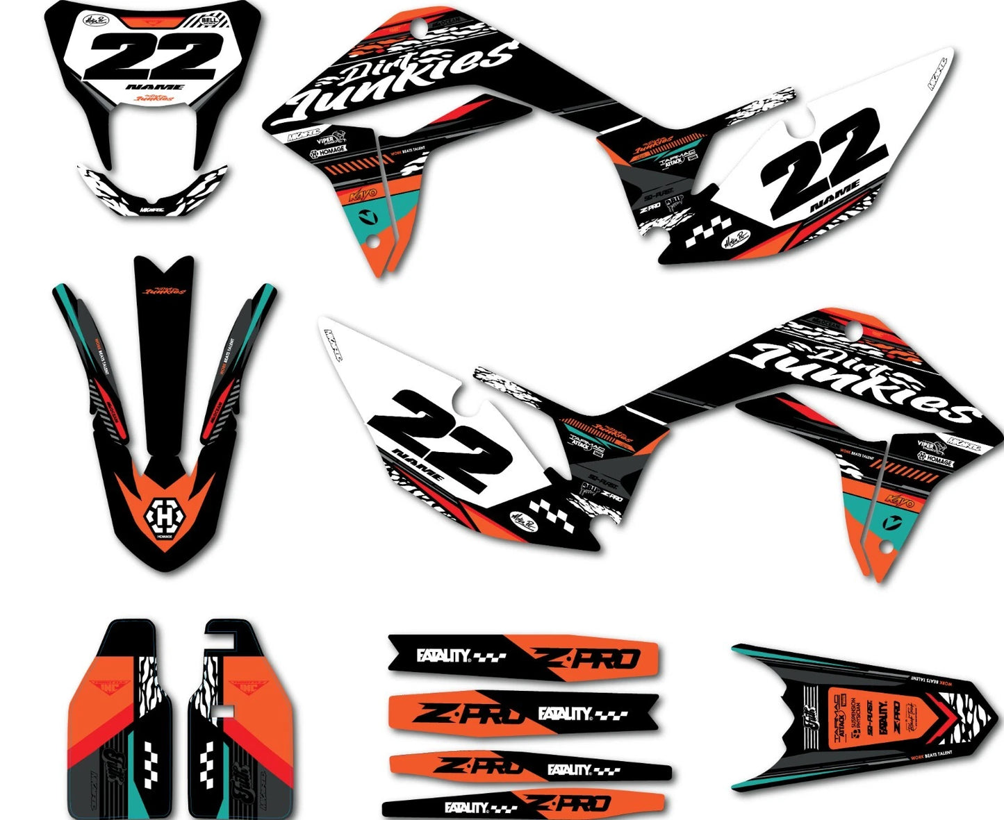 Custom Graphics Full Kit for Kayo T2 250 Wild Style Sticker Kit