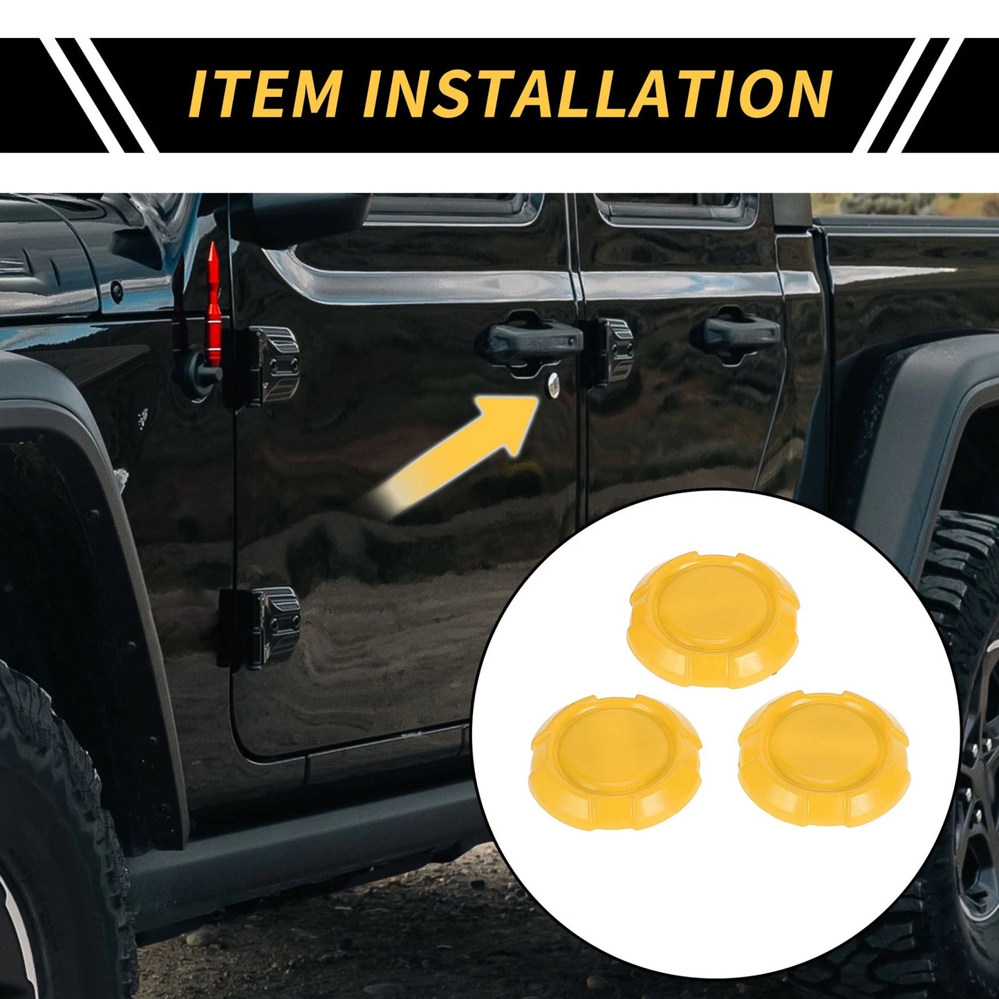 3 x Exterior Door Key Jack Covers for Jeep Wrangler JL JLU Sport (2018-2022)