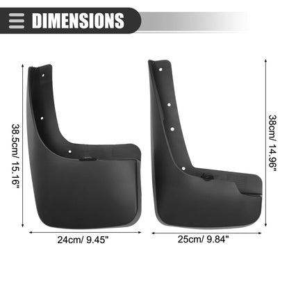 Car Mud Flaps Splash Guards  Black for Jeep Liberty (2008-2012)