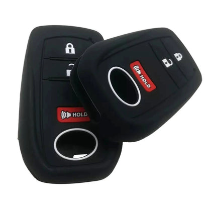 2 x Silicone Key Case Covers for Toyota Tundra Tacoma Sequoia Prius (2000-2023)