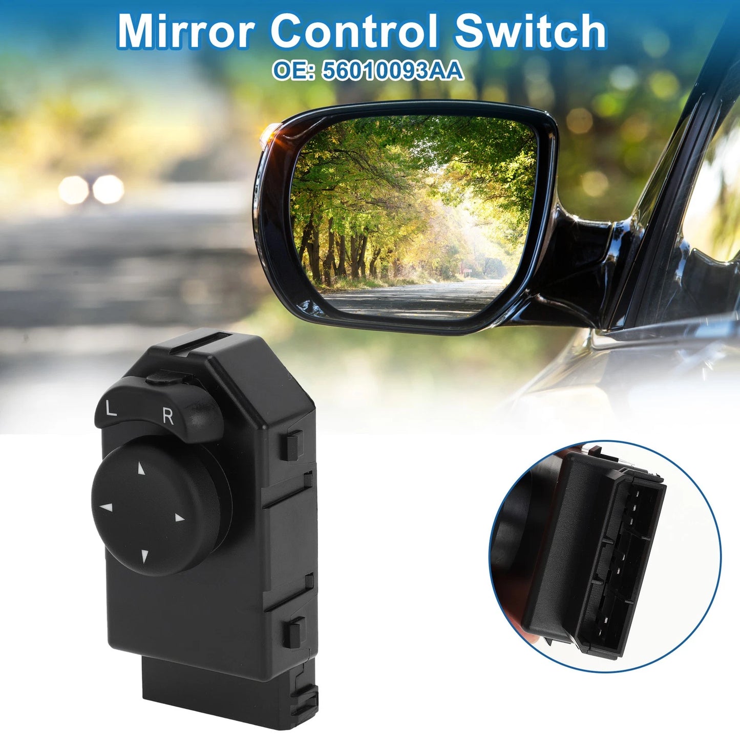 Car Mirror Switch for Jeep Liberty 2002-2003, Plastic Black
