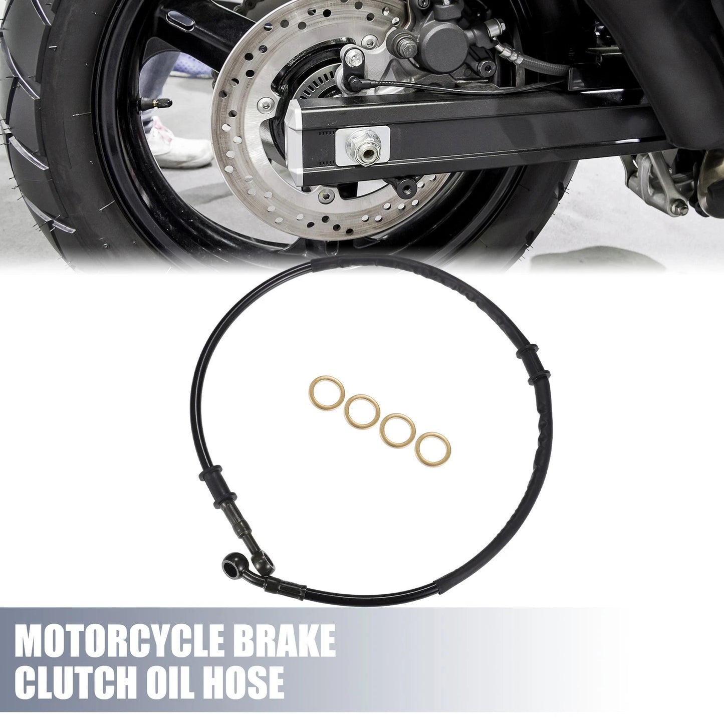 Set 75cm Oil Hose for Motorcycle Brake Clutch Throttle Pipe Black