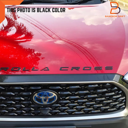3D Acrylic Logo Emblem with Silver Red Trim for Toyota Corolla Cross (20-25)