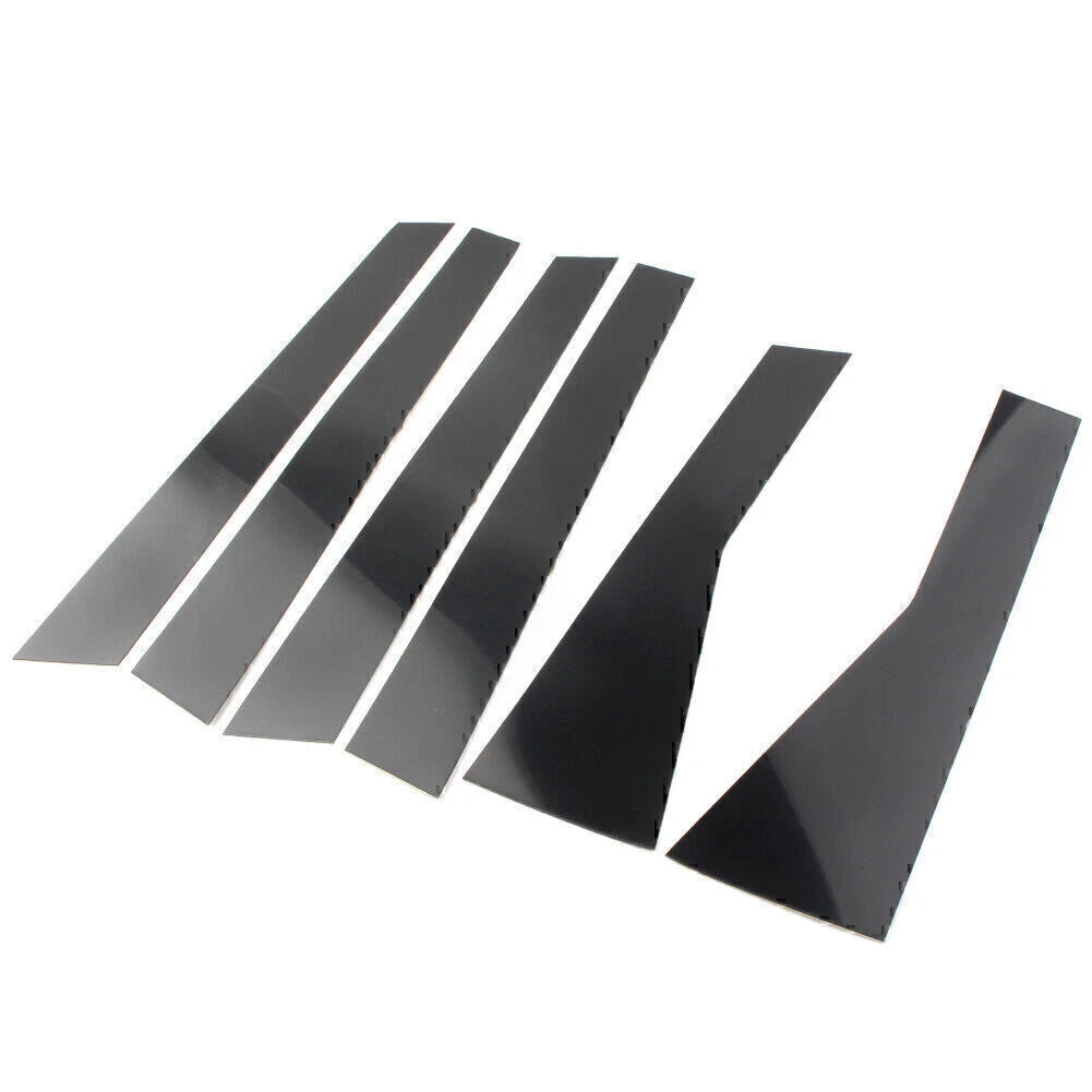 6 x Black Door Trim Pillar Post Covers for Subaru Forester (2019-2021)