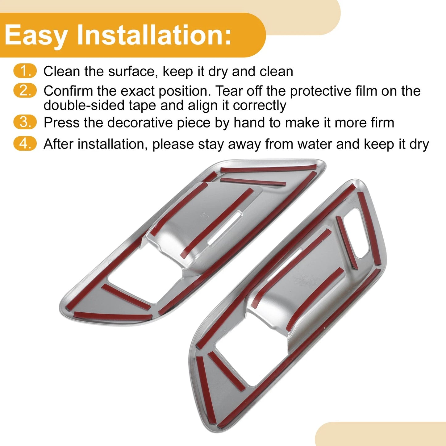 Interior Door Handle Bowl Cover Trim for Toyota Crown (2023-2024) Silver Tone
