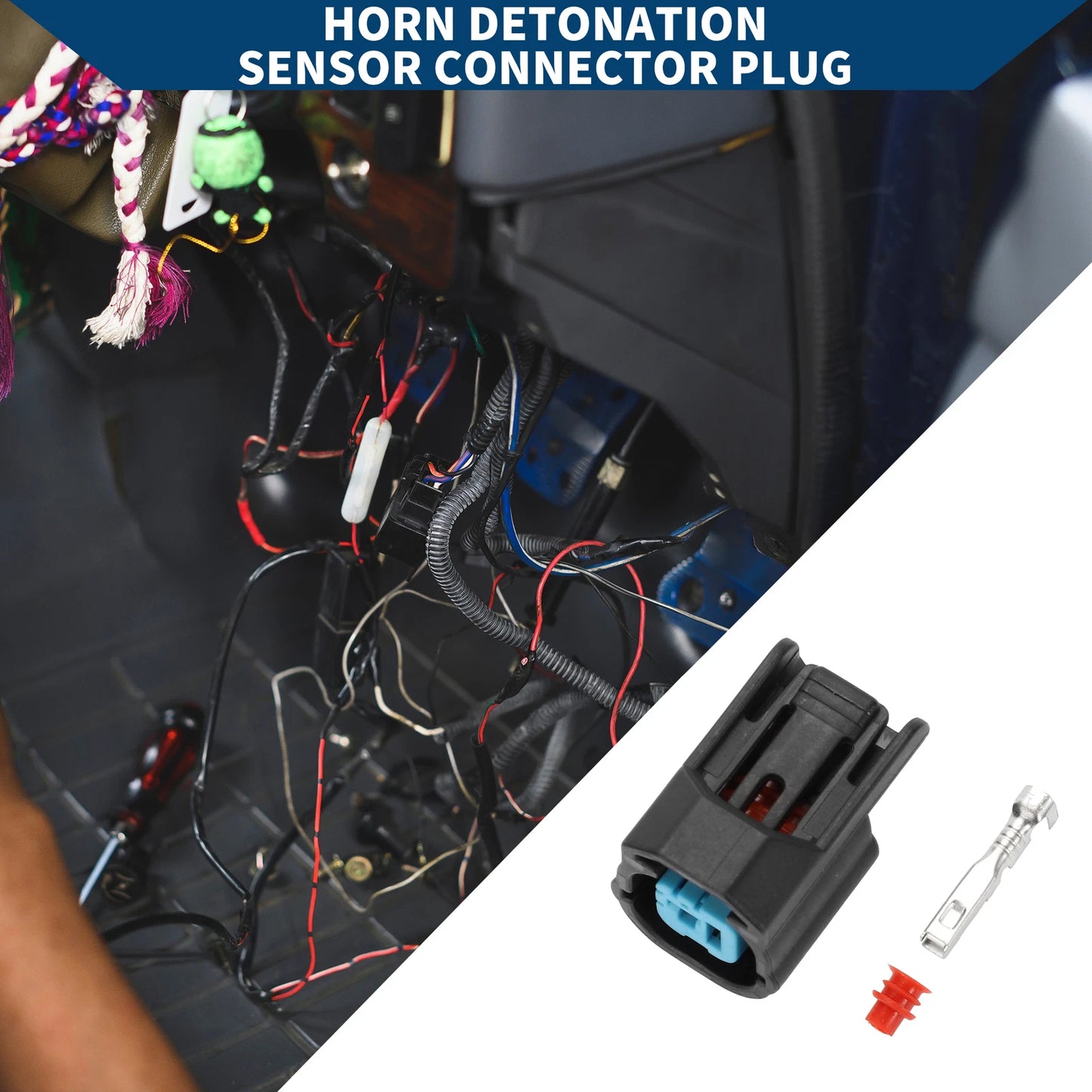 Pin Horn Detonation Sensor Connector Plug for Honda Fit, Odyssey, CRV, Civic