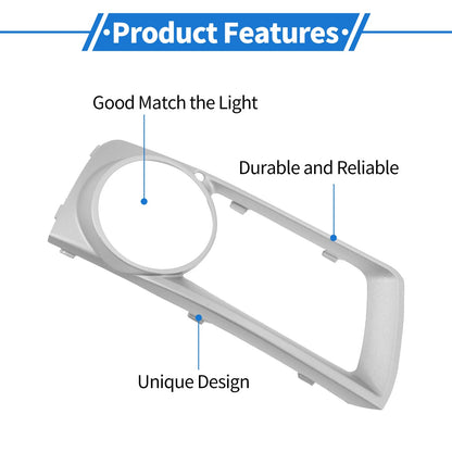 Front Right Fog Light Grill for BMW X6 (2012-2014) - 1 x Silver Tone