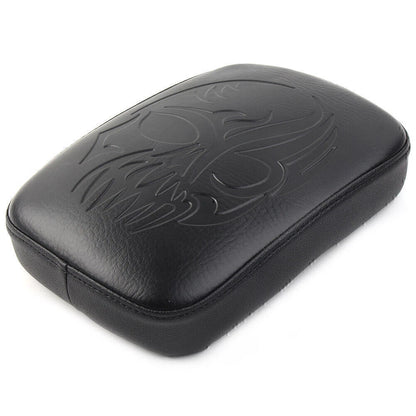 Black Rear Passenger Pillion Pad Seat with 8 Suction Cups for Harley Bobber