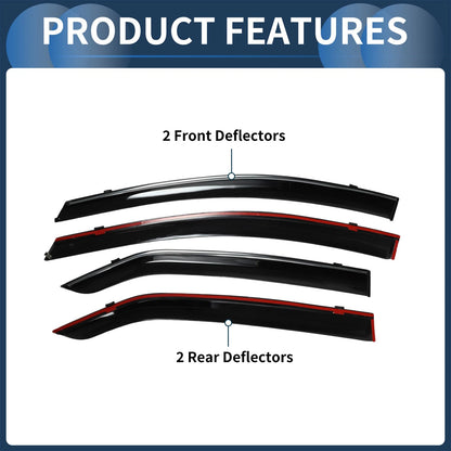 Window Deflectors for Toyota Corolla 2014 Side Window Vent Visors Black 1 Set