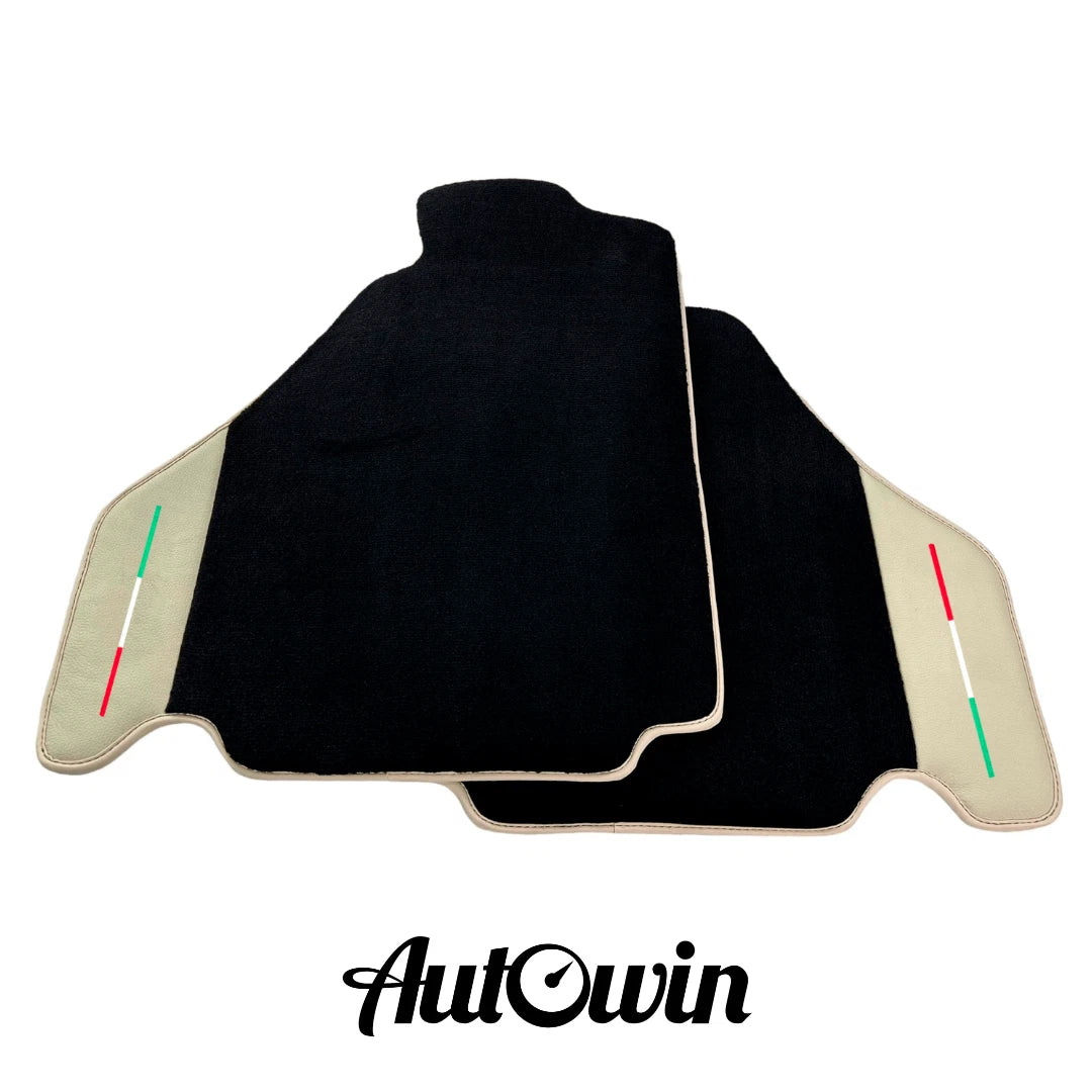 Black Floor Mats for Ferrari F430 2004-2009 - AutoWin Brand, Beige Leather