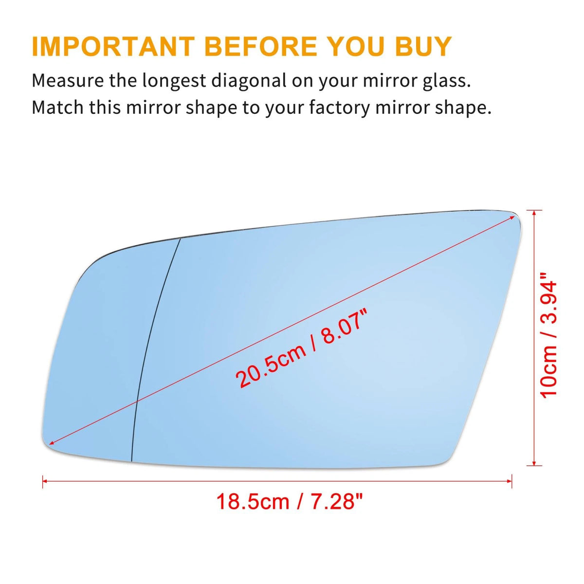 Heated Mirror Glass Left Side for BMW 550i 525i 528i 535i 645Ci (2006-2010)