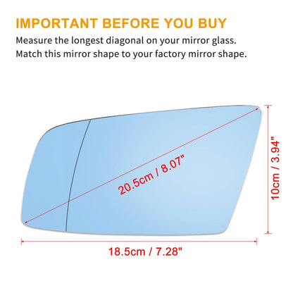 Heated Mirror Glass Left Side for BMW 550i 525i 528i 535i 645Ci (2006-2010)