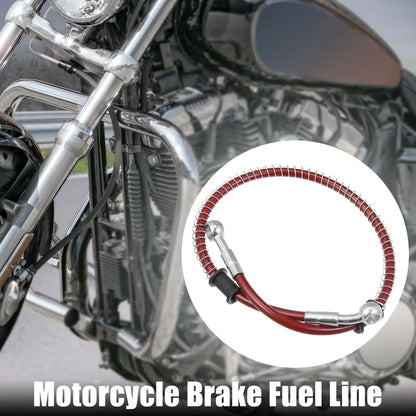60cm 10mm Motorcycle Braided Brake Clutch Oil Hosing Fitting Ends Red