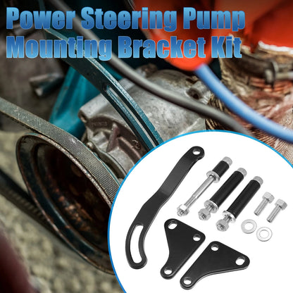 Power Steering Pump Bracket Adjustable Kit for Chevy Black