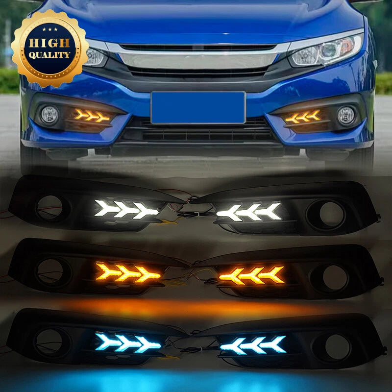 LED DRL Daytime Turn Signal Light for 2016-2018 Honda Civic Fog Lamp (2016-2018)