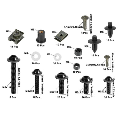 Bolts / 223pcs / Windscreen Fairing Bolts Bodywork Screws for Motorcycle