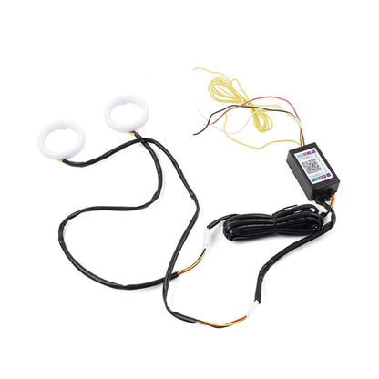 120MM RGB Phone Control Angel Eye Halo Rings Headlight DRL for Car