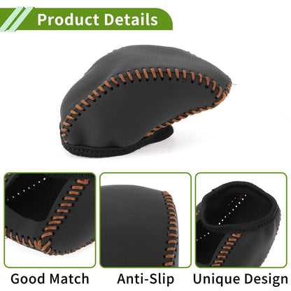 Gear Shift Knob Cover for Toyota RAV4 2019-2024 Black Brown Faux Leather