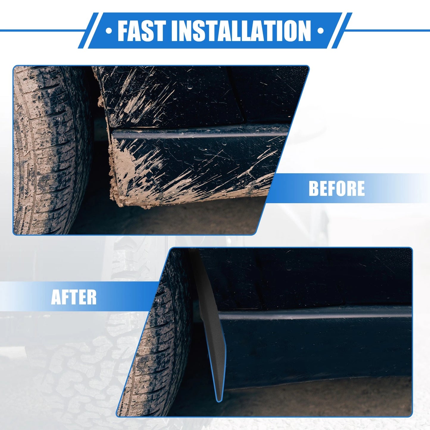 Car Mud Flaps Kit for Toyota RAV4 2019-2023 Black Front & Rear Splash Guards